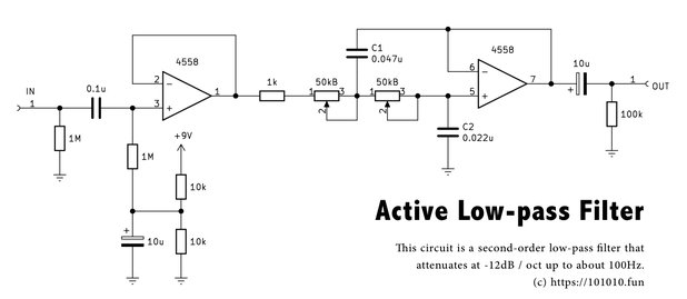 Active Low-pass Filter Schematic