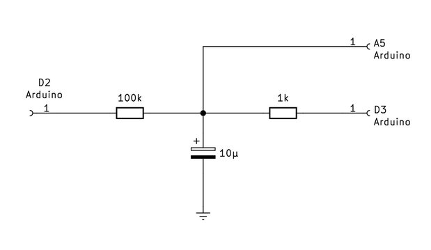 Arduinoのデジタルピンのしきい値を調べる配線図