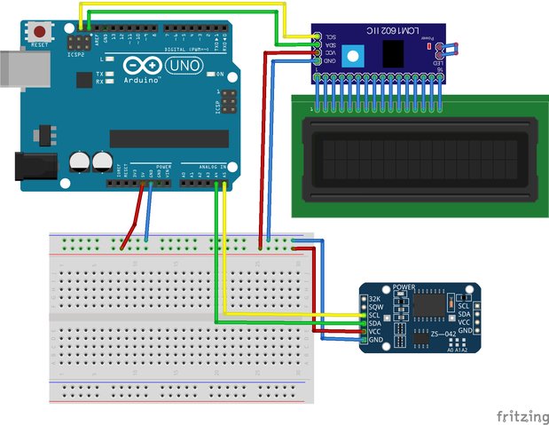 ArduinoとRTC、LCDの配線