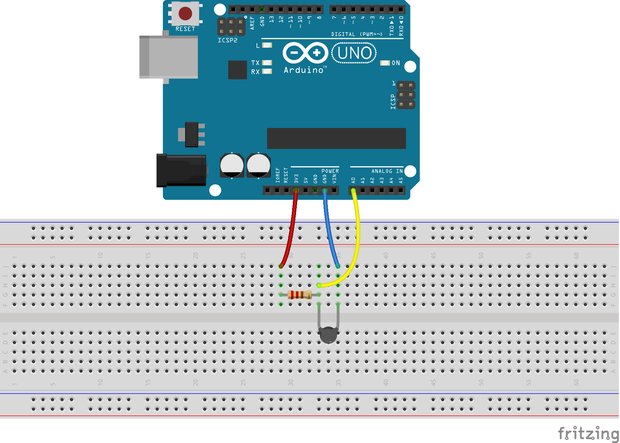 Arduinoとサーミスタの配線