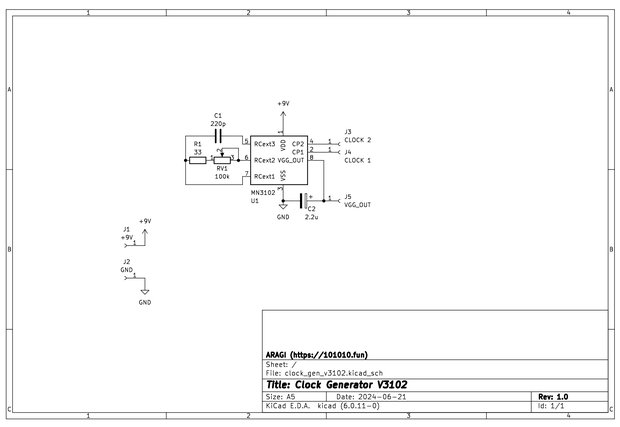 V3102を使った発振回路図