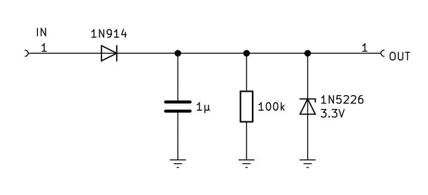 半波整流でAC-DC変換する電子回路図