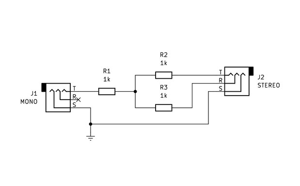 モノラル→スレテオ変換BOXの回路図