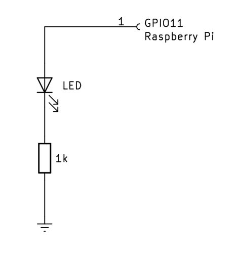 Raspberry PiGPIOとLEDの回路図