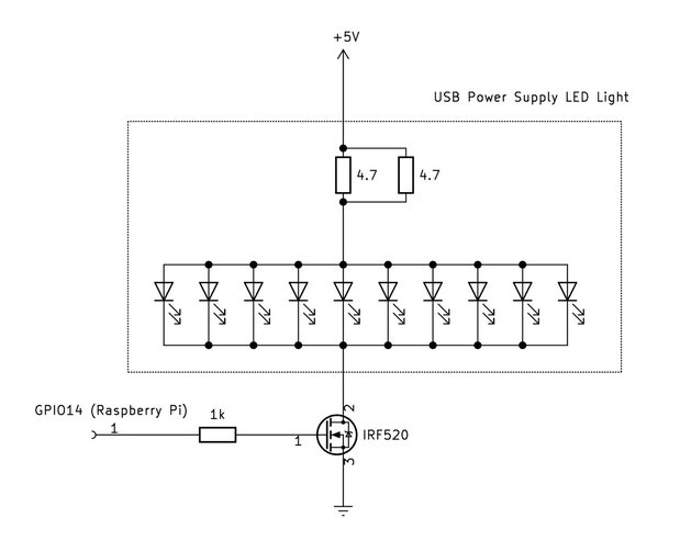 MOSFETとLEDライトの回路図