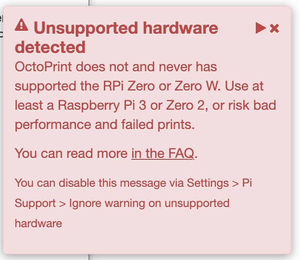 Raspberry Pi zeroは推奨されない