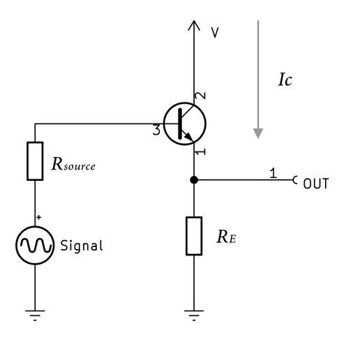 エミッタフォロワの基本回路図
