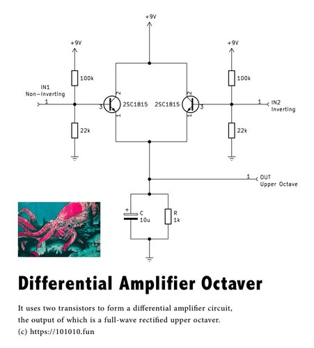 Differential Amplifier Octaver Schematic