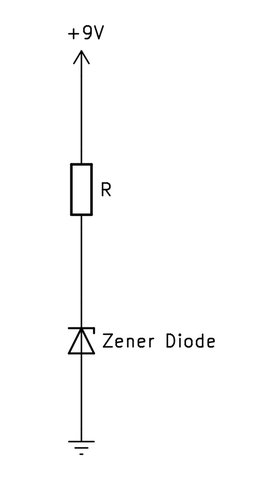 ツェナーダイオードによるホワイトノイズ発生器の回路図